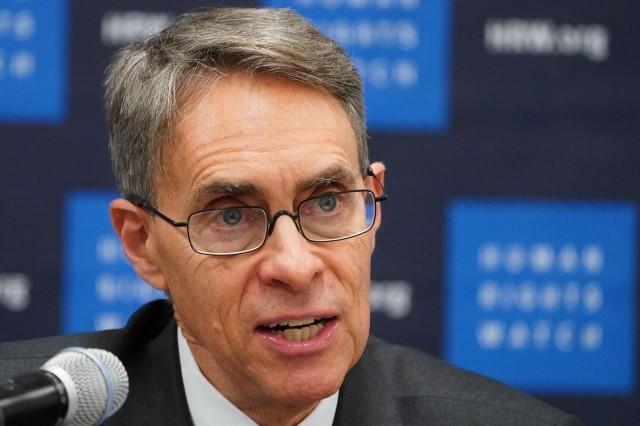 Kenneth Roth, the Executive Director of Human Rights Watch speaks at the United Nations in the Manhattan borough of New York City, New York, U.S., January 14, 2020. REUTERS/Carlo Allegri