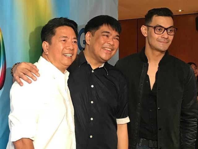 Kuya Wil, First Vice President for Program Management Joey Abacan, and Gab Valenciano. Photo: Jannielyn Ann Bigtas/GMA News