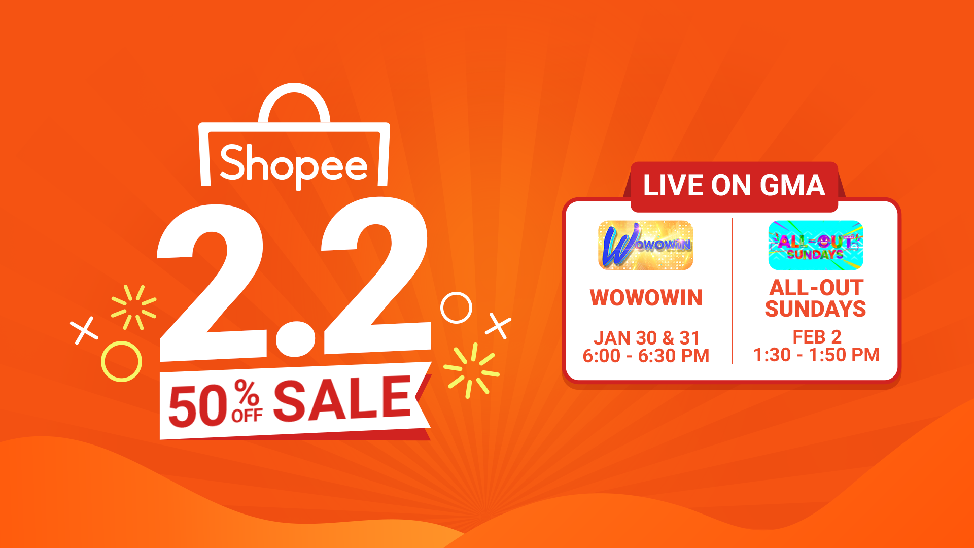Shop and shake to win prizes live on Wowowin during the Shopee 2.2