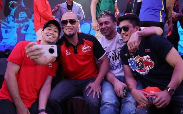 LA Tenorio, Mark Caguioa, Asi Taulava and James Yao at 2020 PBA Media Day Feb 27, 2020. Photo: PBA Media Group