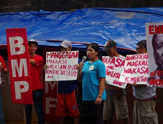 File Photo: Laborers call for the ending of contractualization in one of the mobilization rallies supported by NASSA/Caritas Philippines in front of DOLE office in Intramuros, Manila.