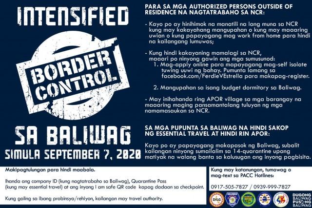 Baliwag Bulacan Implements Intensified Border Control