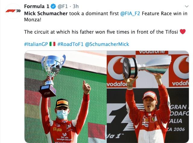 Mick Schumacher wins in F2 in 'ray of sunshine' for Ferrari at Monza