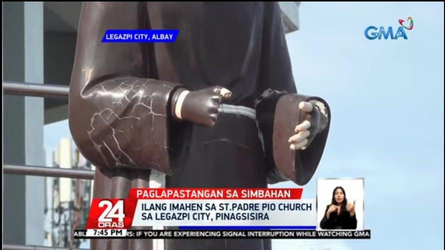 Statues Of Virgin Mary Padre Pio Defaced In Albay Parish Gma News Online