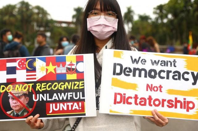 'Milk Tea Alliance' activists across Asia hold rallies against Myanmar coup