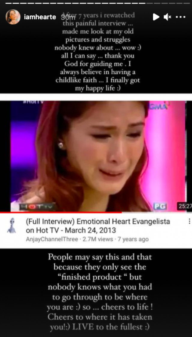 Screen grab from Heart Evangelista's Instagram stories