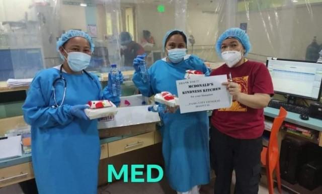 Frontliners from Pasig City General Hospital send their thanks to MKK and partners