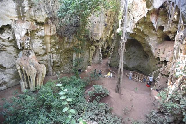 The cave site of Panga ya Saidi, in Kenya's Kilifi County is seen in this undated photograph. The remains of a child, roughly aged 3 who lived about 78,000 years ago, were found in a burial pit at the mouth of the cave, the oldest-known human burial in Africa. Mohammad Javad Shoaee/Handout via REUTERS