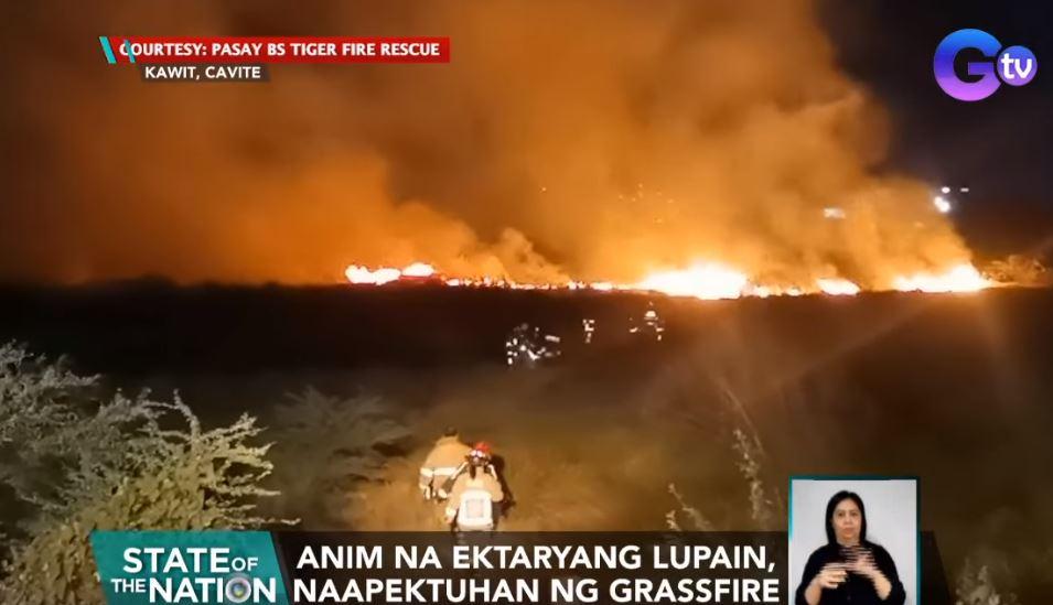 Hectares Of Land Damaged In Cavite Grass Fire Gma News Online