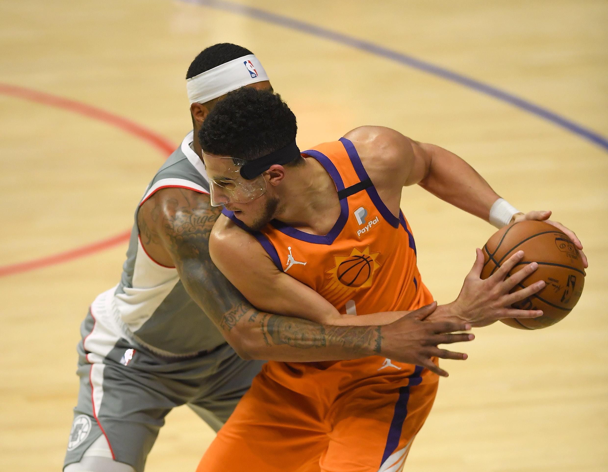 Los Angeles Clippers forward Marcus Morris Sr. (8) dribbles during