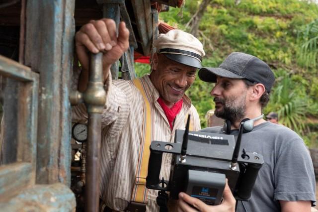 Dwayne Johnson and Jaume Collet-Serra at the set of Jungle Cruise. Courtesy of Disney