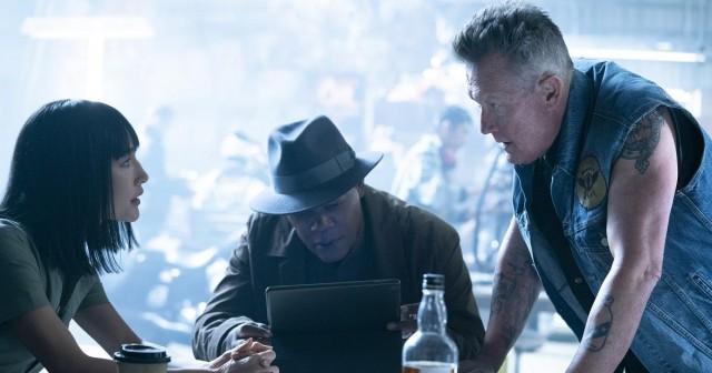 Maggie Q as Anna, Samuel L. Jackson as Moody, Robert Patrick as Billy Boy. Photo courtesy of Lionsgate