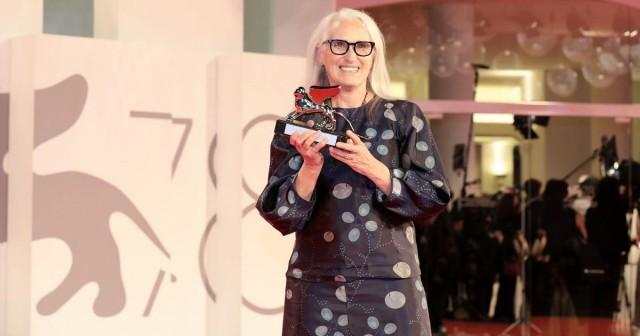 Director Jane Campion after receiving the Silver Lion Best Director Award at the Venice Film Festival for her movie "The Power of the Dog." Photo courtesy of Janet R. Nepales