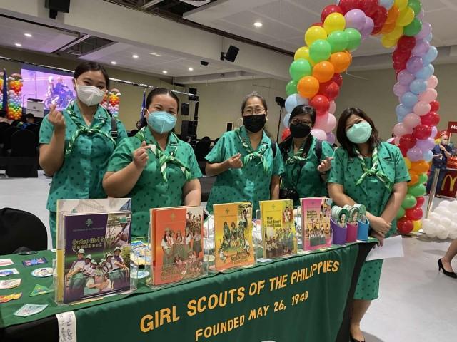 At the vaccination site, the Girl Scouts of the Philippines set up booths with books, uniforms, pins, caps, and many more!