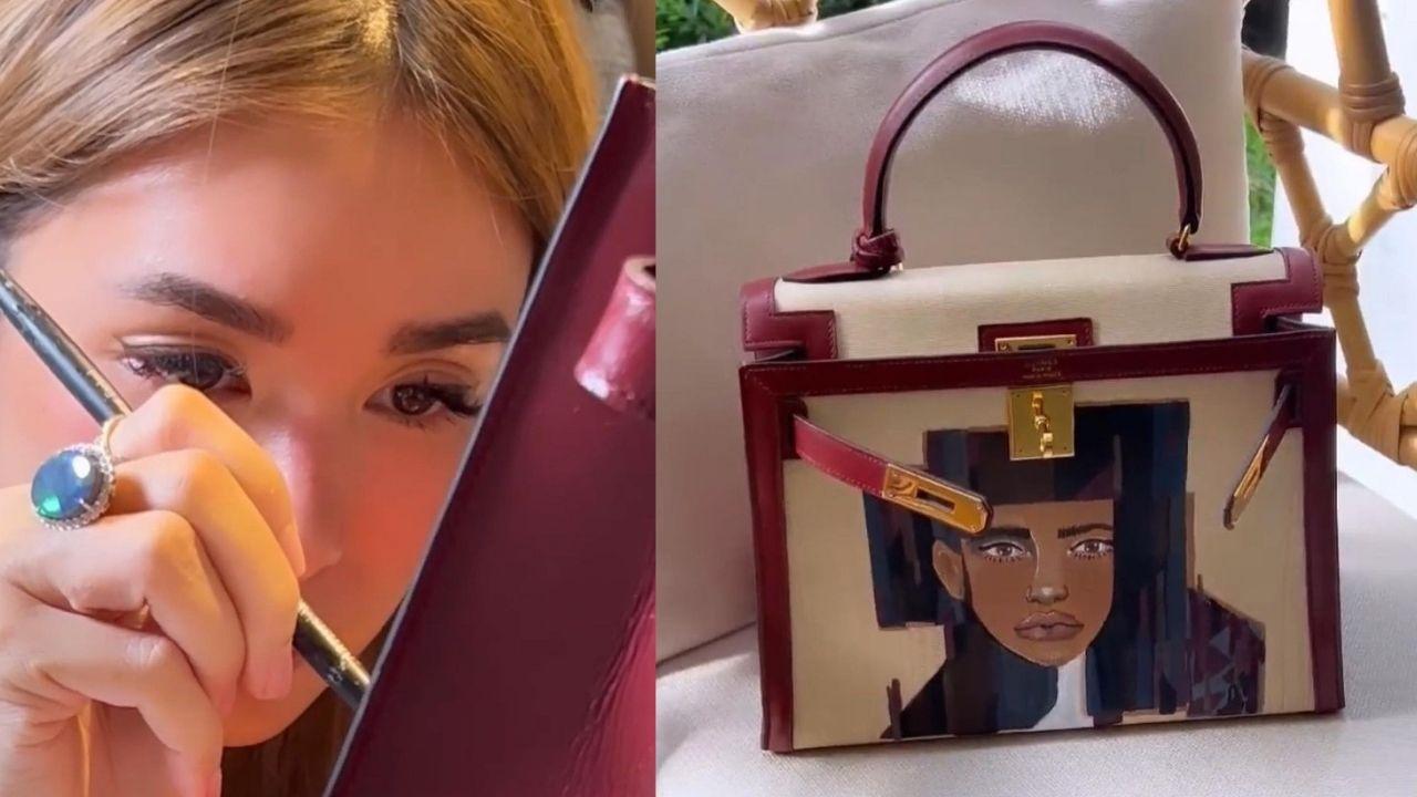 Heart Evangelista Paintings On Bags Of Celebrities