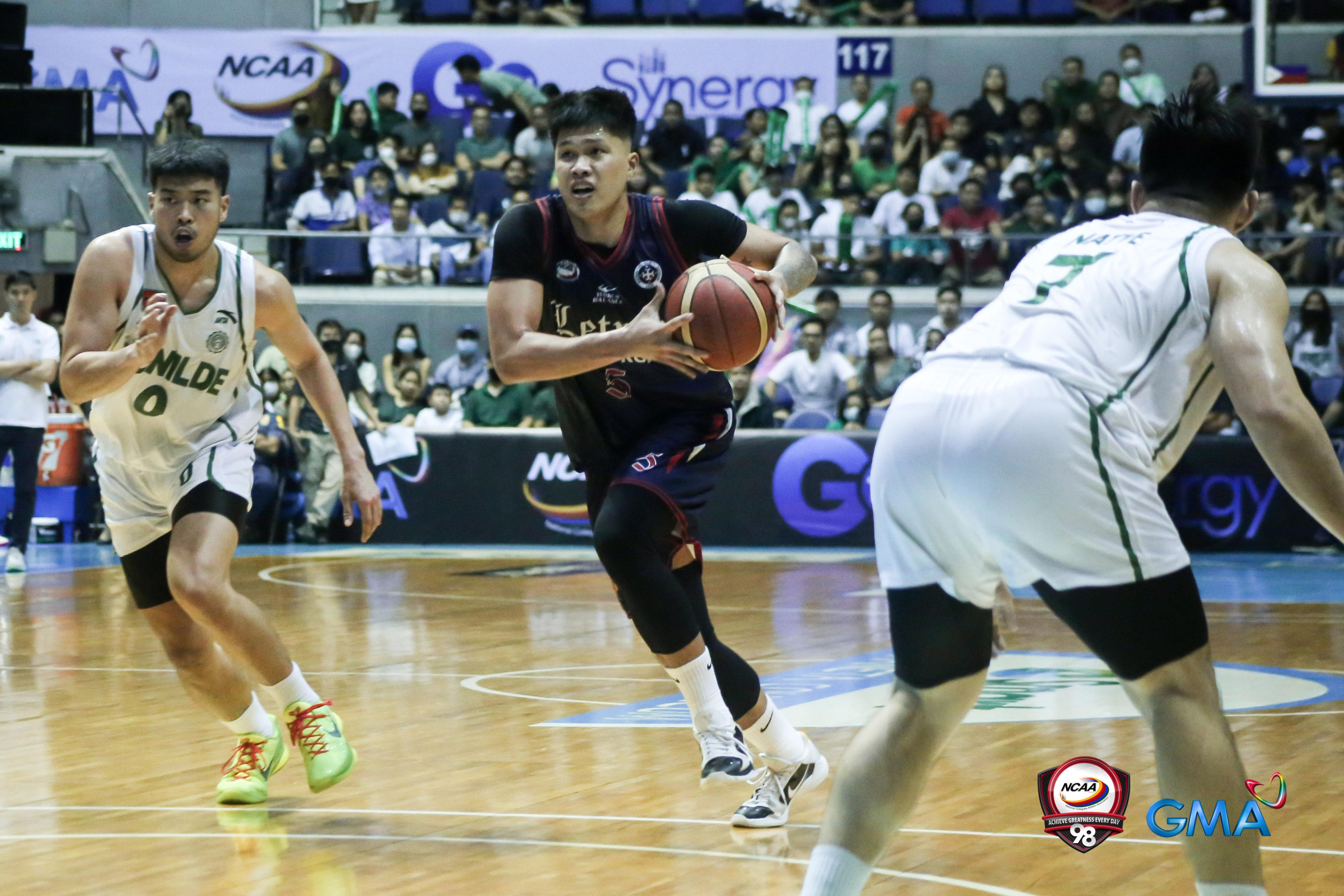 Letran on cusp of three-peat after outlasting Benilde in Game 1 of NCAA Season 98 Finals