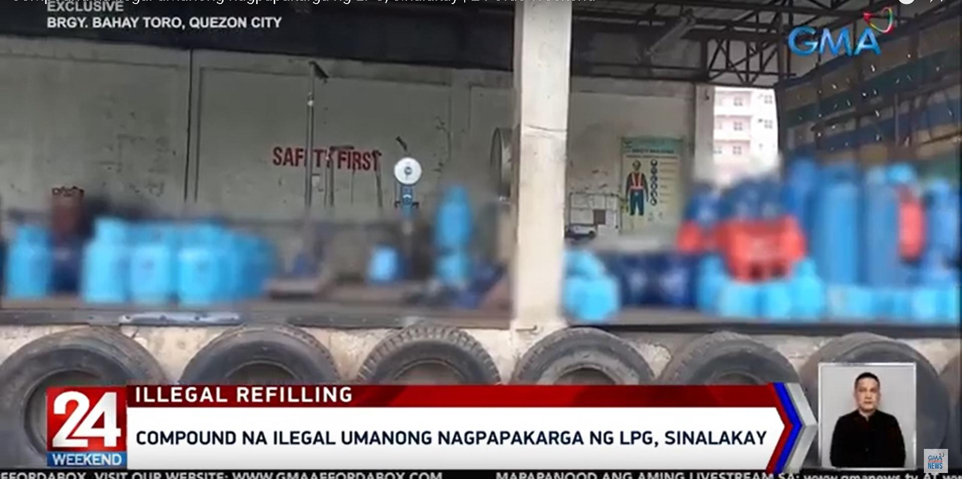 Compound Sa Qc Na Ilegal Umanong Nagpapakarga Ng Lpg Sa Mga Tangke