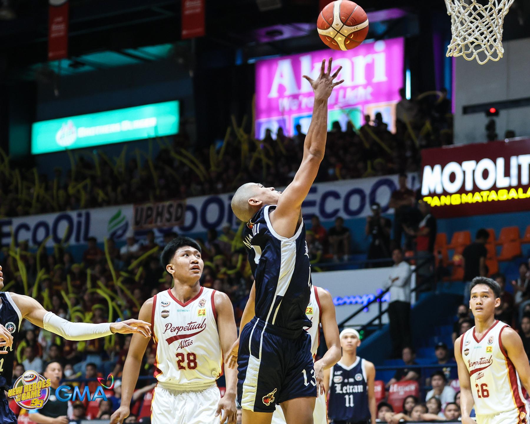 Manalili flirts with triple-double as Letran repulses Perpetual in Game 1