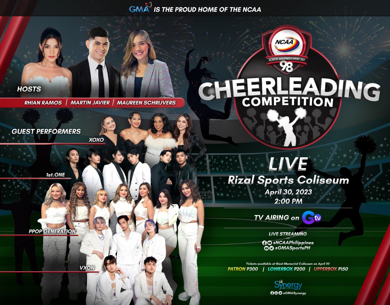 GMA Network airs the much-awaited NCAA Season 98 Cheerleading Competition