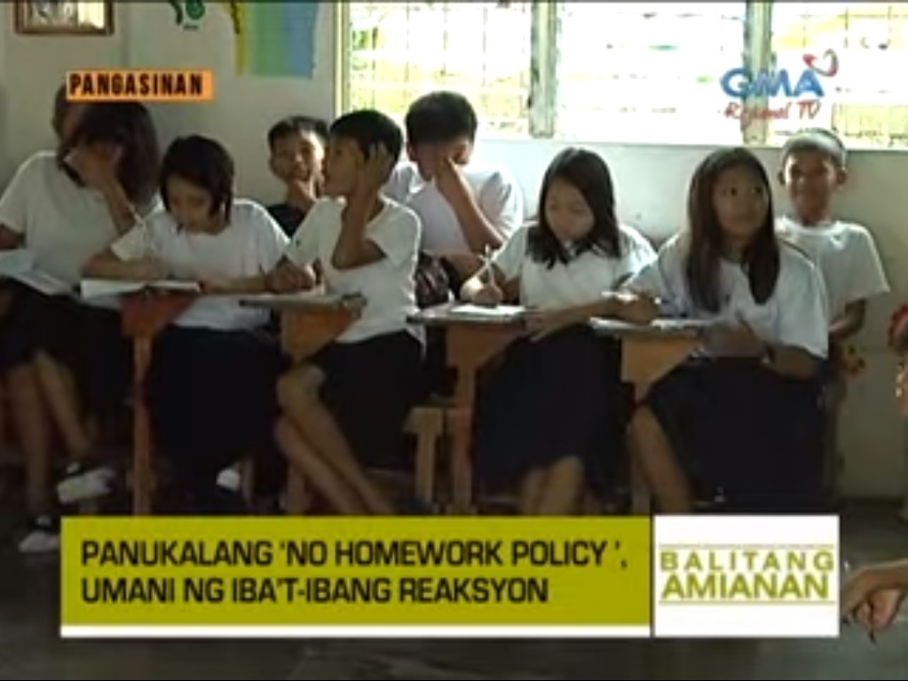 Gma news no homework policy picture