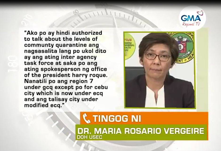 Balitang Bisdak: DOH USEC Miklaro nga Cebu City ra ang ECQ Dili ang ...