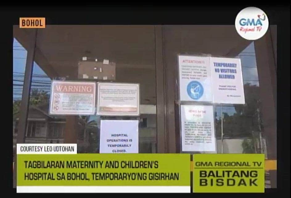 Balitang Bisdak Maternity Hospital sa Tagbilaran City Temporaryo'ng