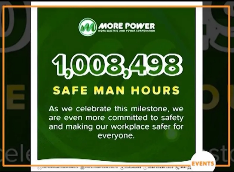 AD: MORE POWER Reached 1 Million Safe Man Hours