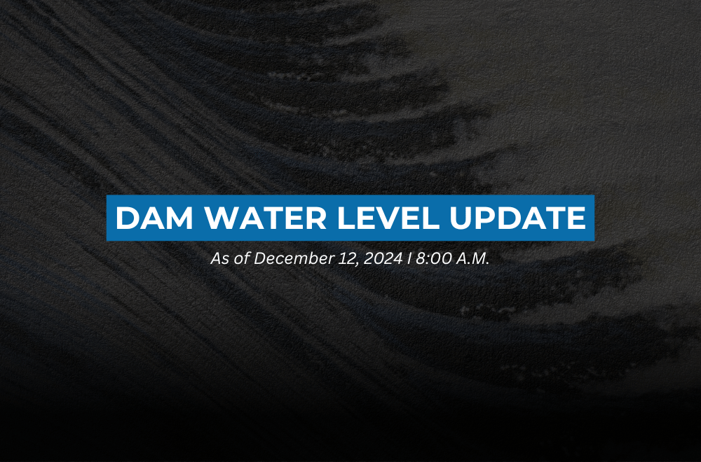 Latest water levels from major dams as of December 12, 2024