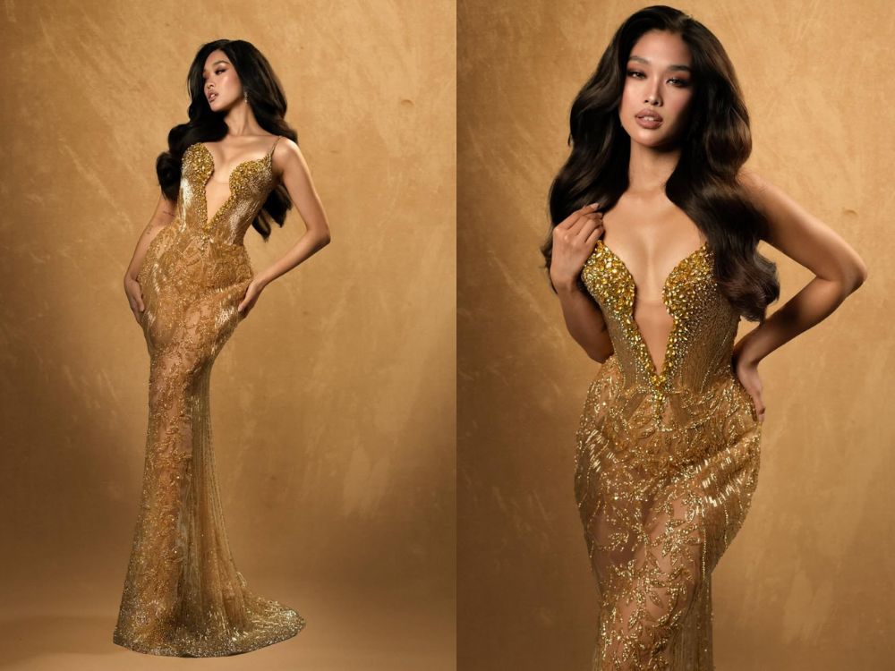 Dia Mate in her shimmering gold gown | Photo: Dia Mate/Instagram