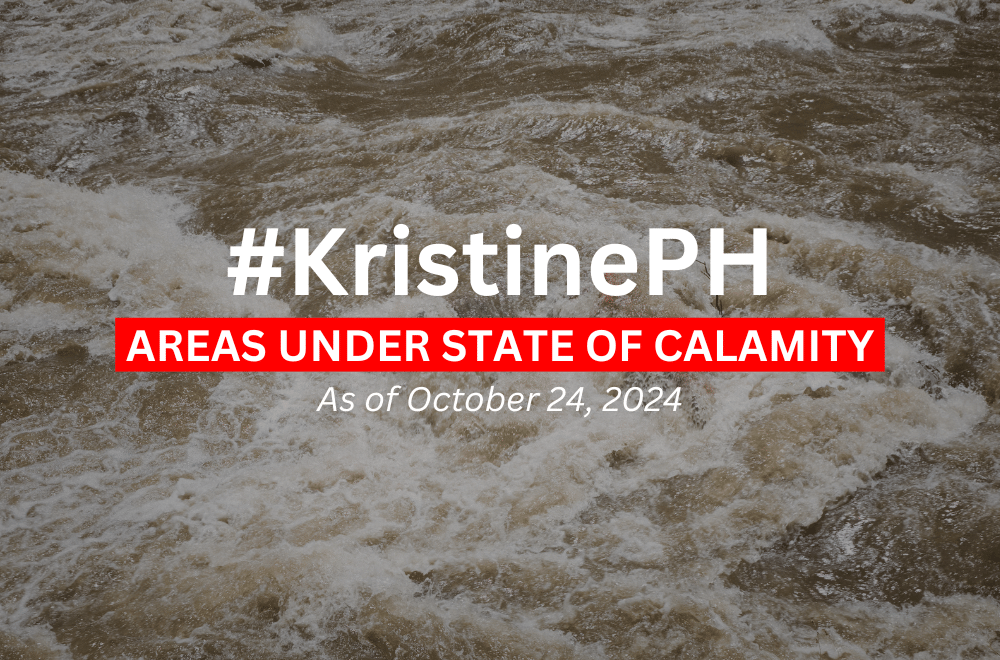 Areas under state of calamity due to Severe Tropical Storm #KristinePH