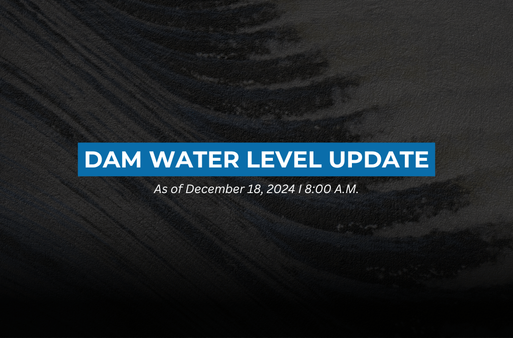 Latest water levels from major dams as of December 18, 2024