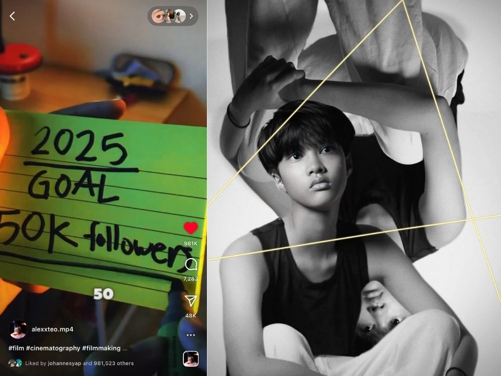 Alex Loygos' viral Instagram reel and a self-portrait | Courtesy: Alex Loygos/Instagram