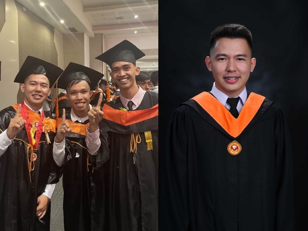 Marjun with engineering friends during his graduation rites | Courtesy: Marjun Espinosa/FB