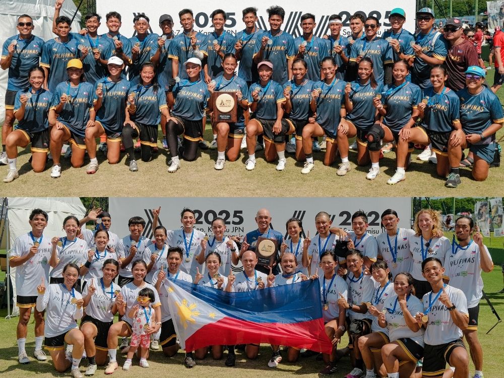 Double gold for Pilipinas Ultimate's Mixed Team (top) and Mixed Masters Team | Courtesy: PFDA