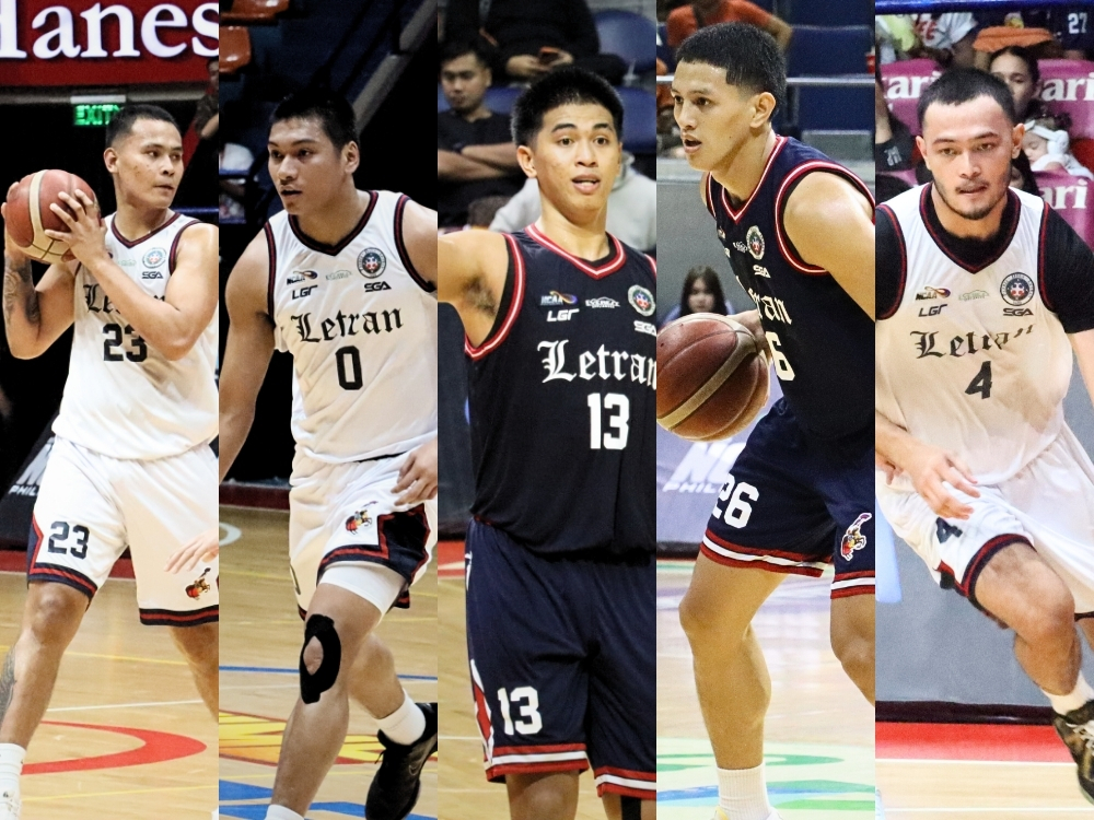 Letran's Omega, Roque, Manalili, Estrada, and Santos | Zane Esparaga; Karen Tolenada