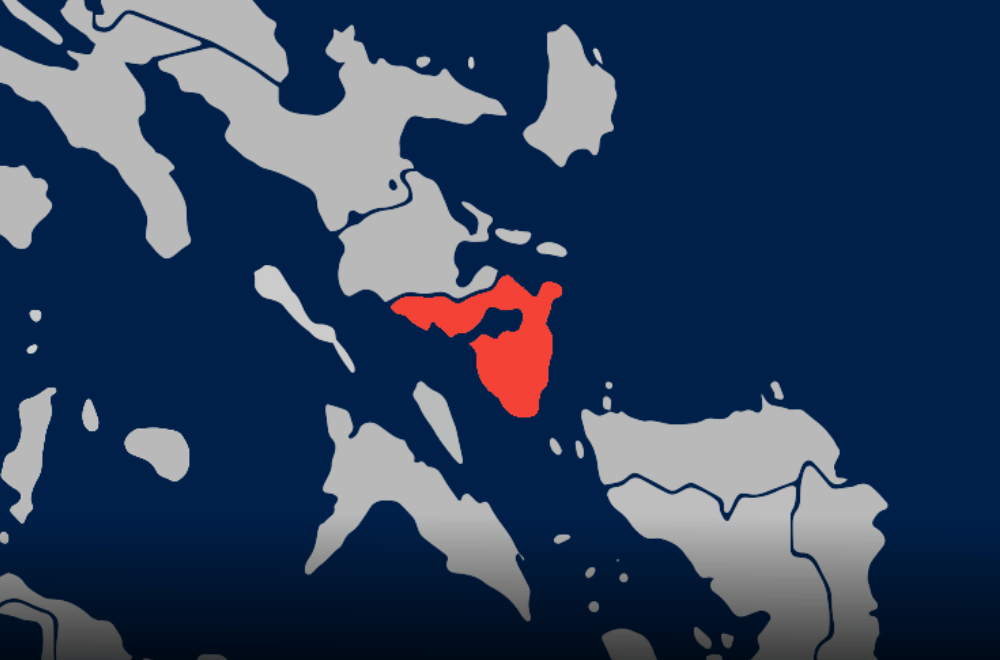 Highlighted map of Sorsogon