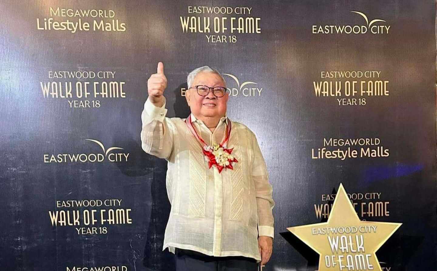 Atty. Felipe L. Gozon poses for the camera during his induction to the Eastwood Walk of Fame