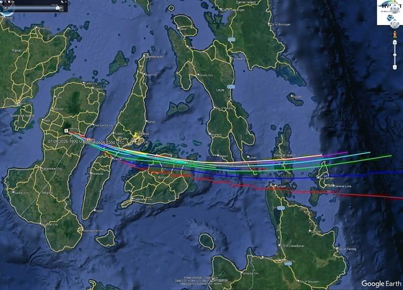 Trajectory on air parcels from Mt. Kanlaon | Courtesy: EMB-7