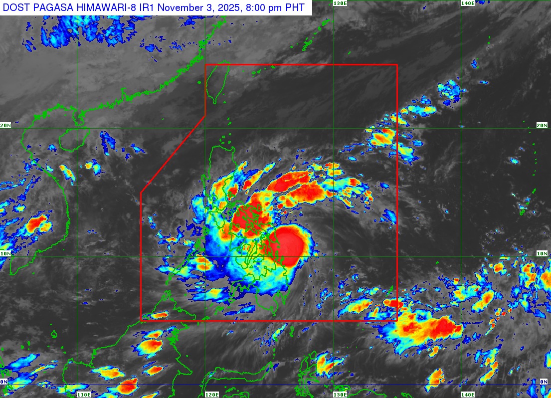 #TinoPH intensifies over east of Dinagat Islands