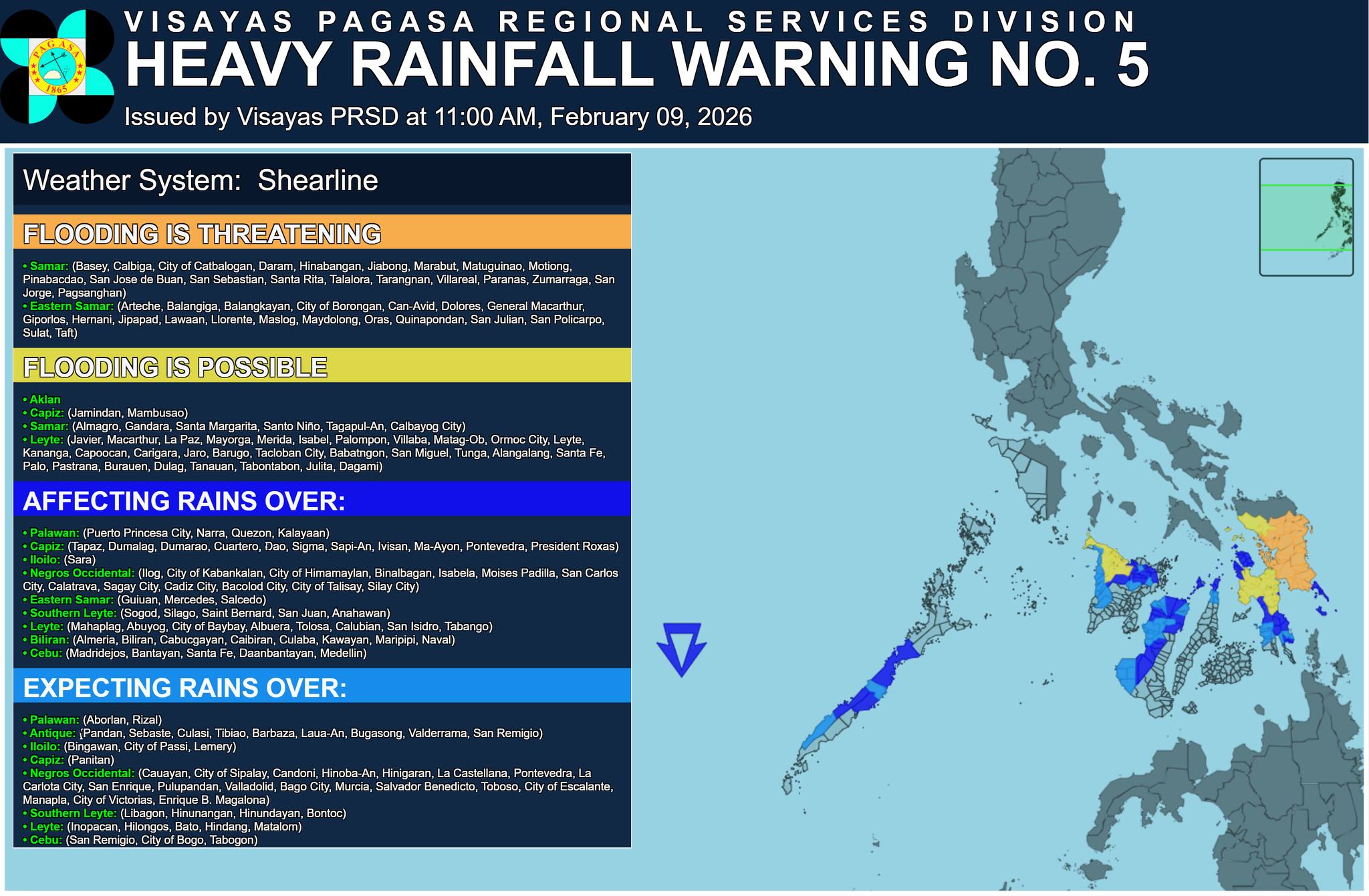 Card courtesy: DOST-PAGASA/Visayas PRSD