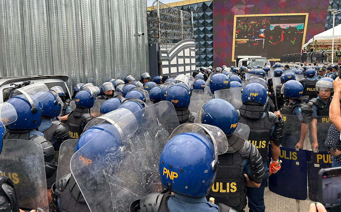 File photo: Day 1 of the PNP operation at the KOJC compound in Davao City