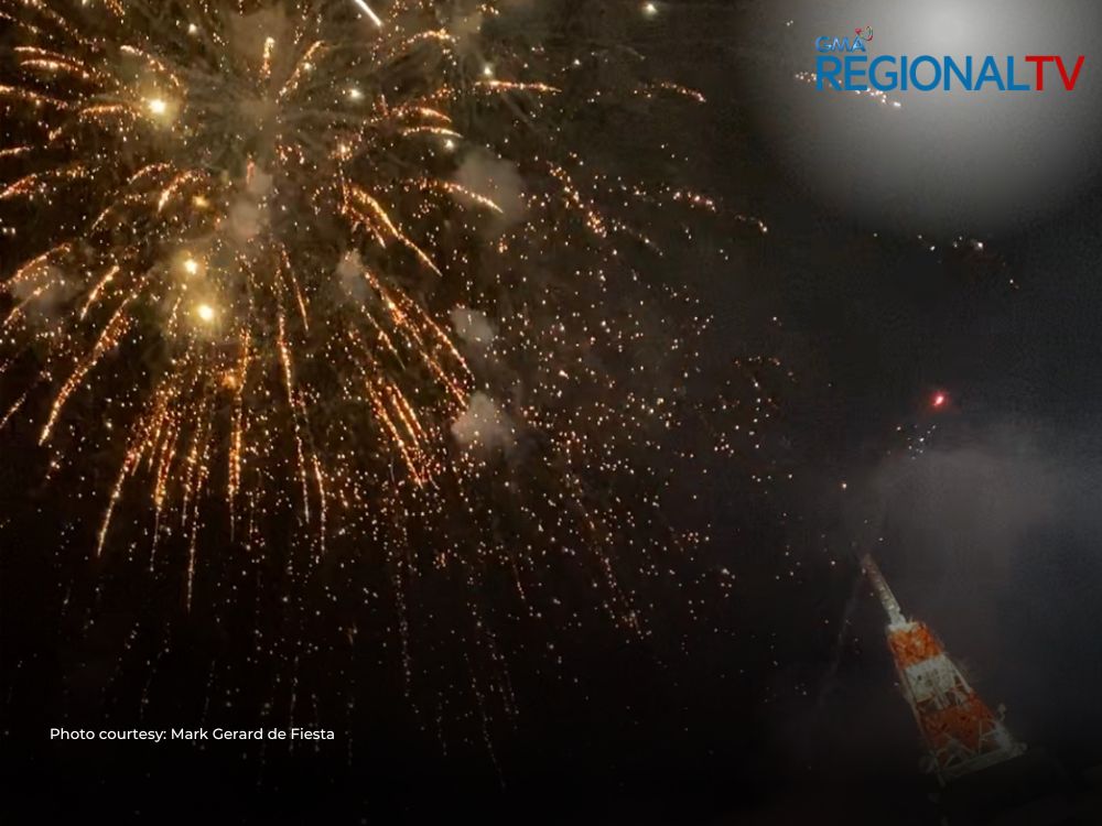 A fireworks display during the Christmas party celebration at GMA Network