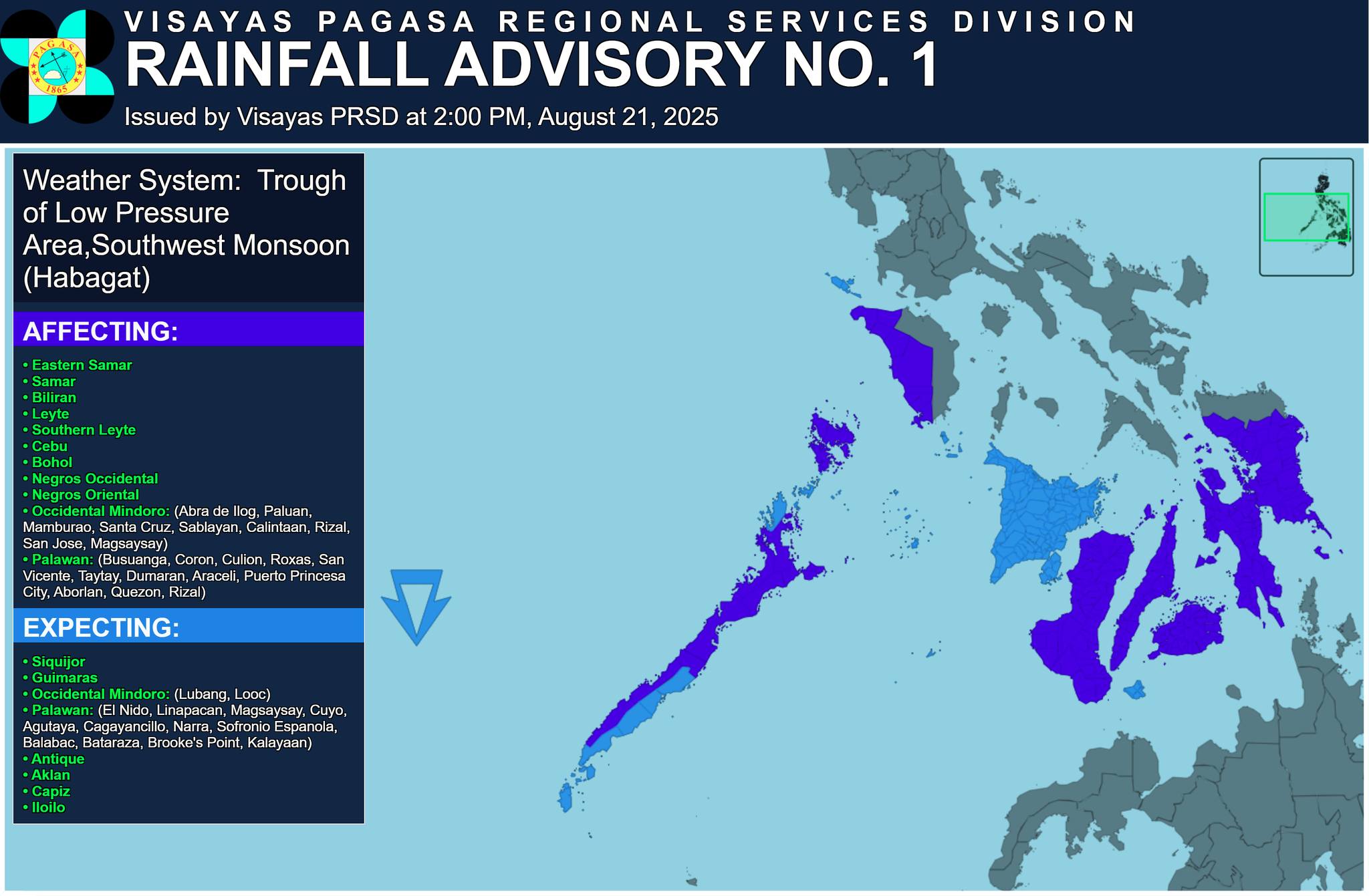 Image courtesy: DOST-PAGASA/Visayas PRSD