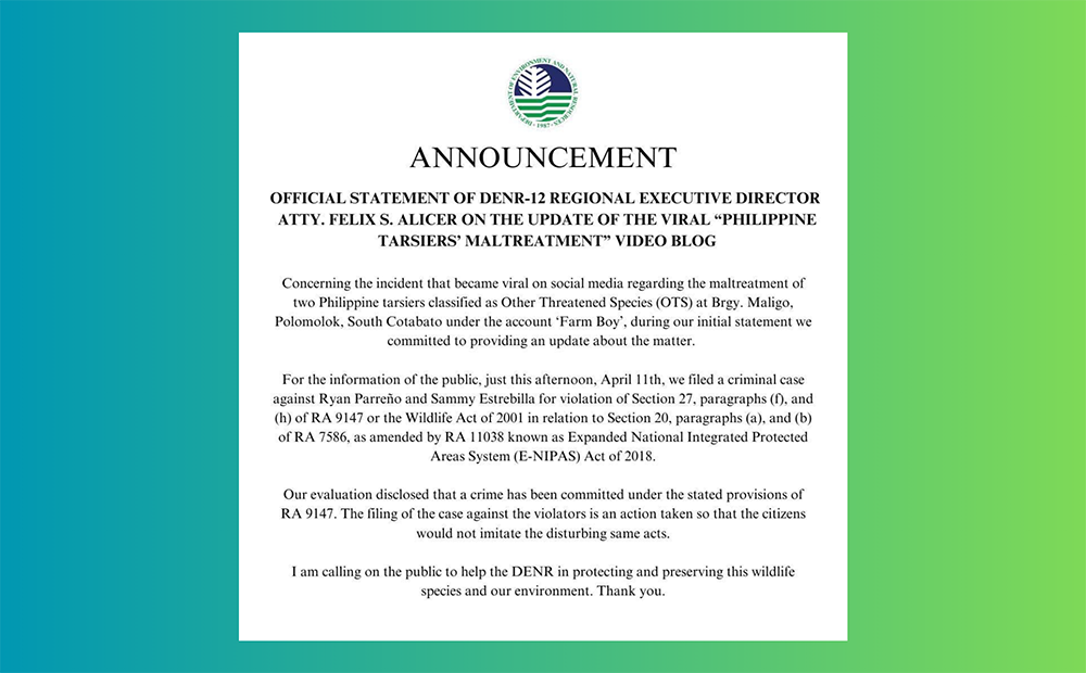 Statement from DENR-12