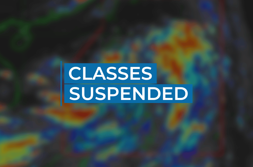 Classes suspended due to Tropical Depression #CrisingPH | Photo courtesy: DOST-PAGASA