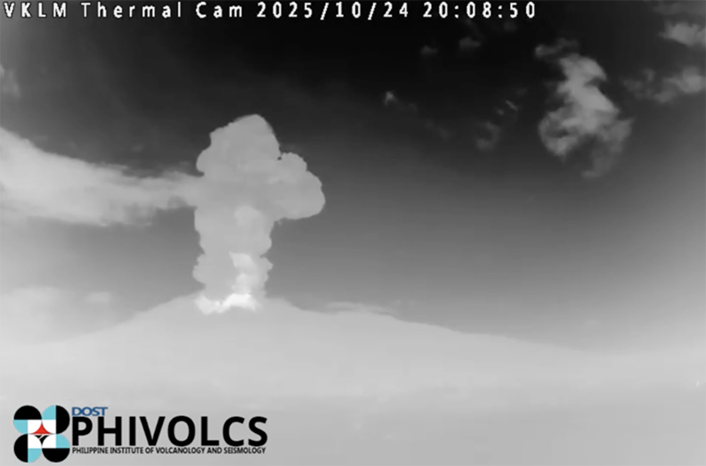 Minor explosive eruption recorded at Kanlaon Volcano