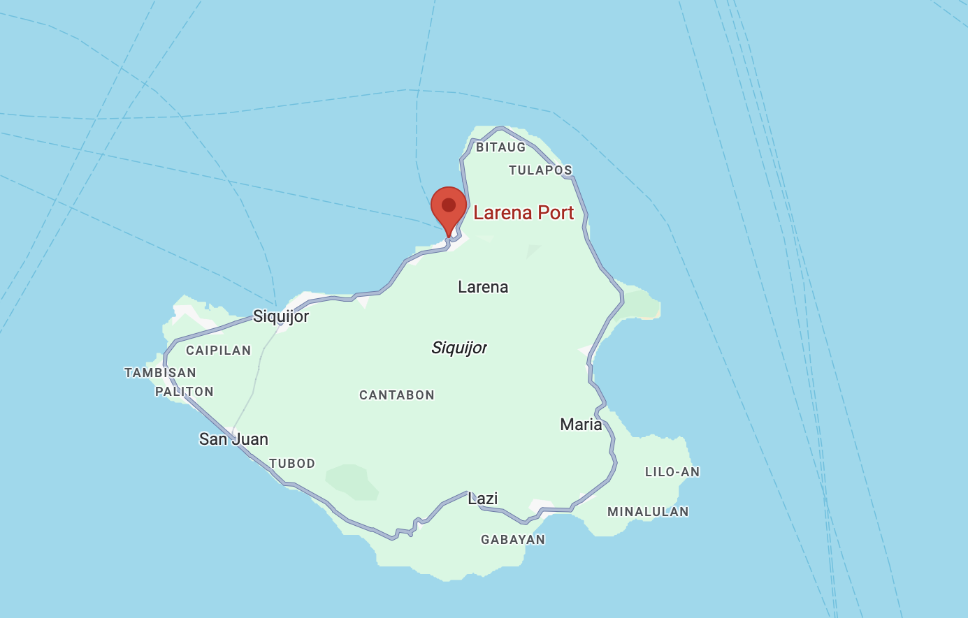 Ship runs aground off Larena Port in Siquijor