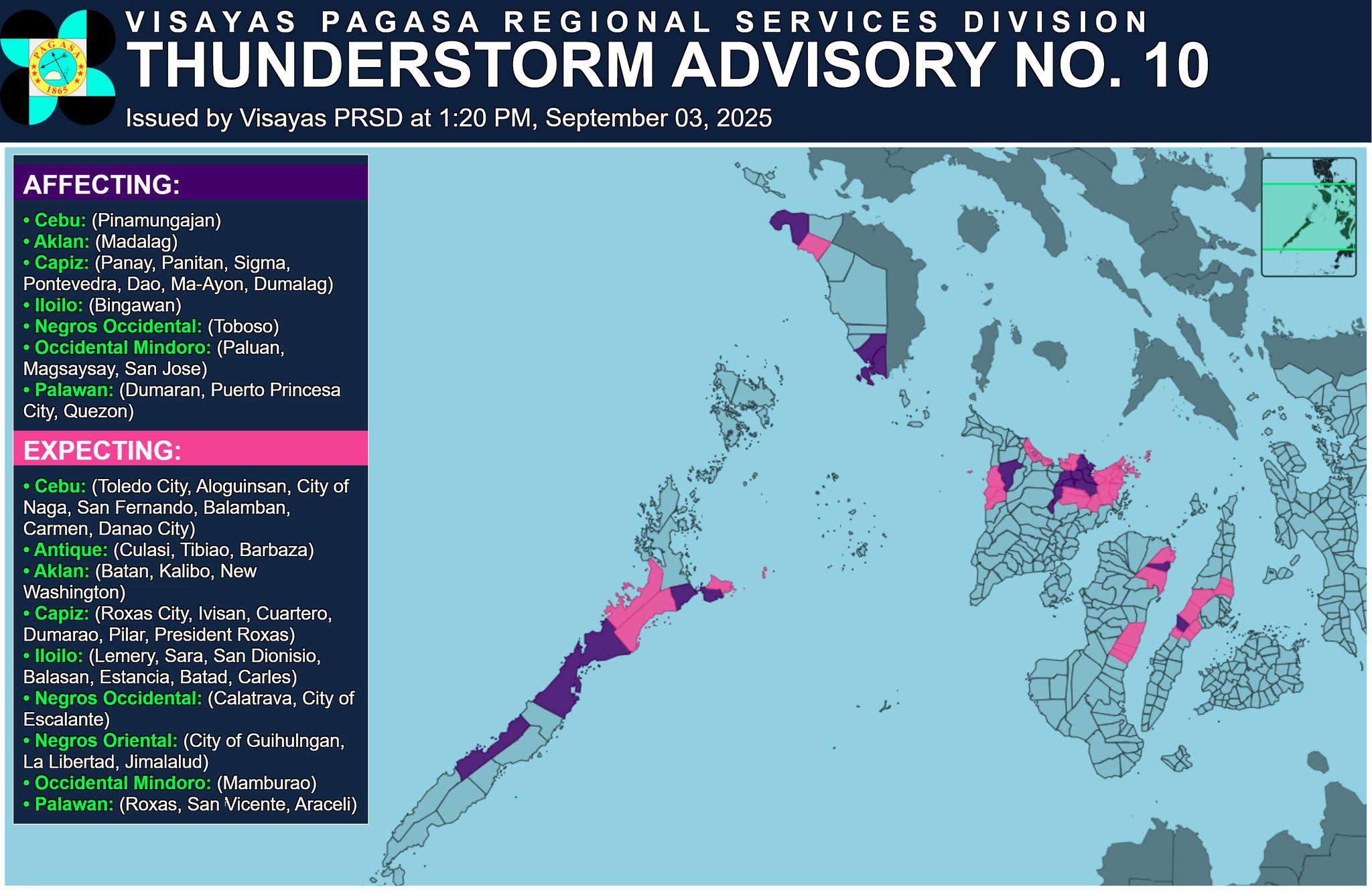 Card courtesy: DOST-PAGASA/Visayas PRSD