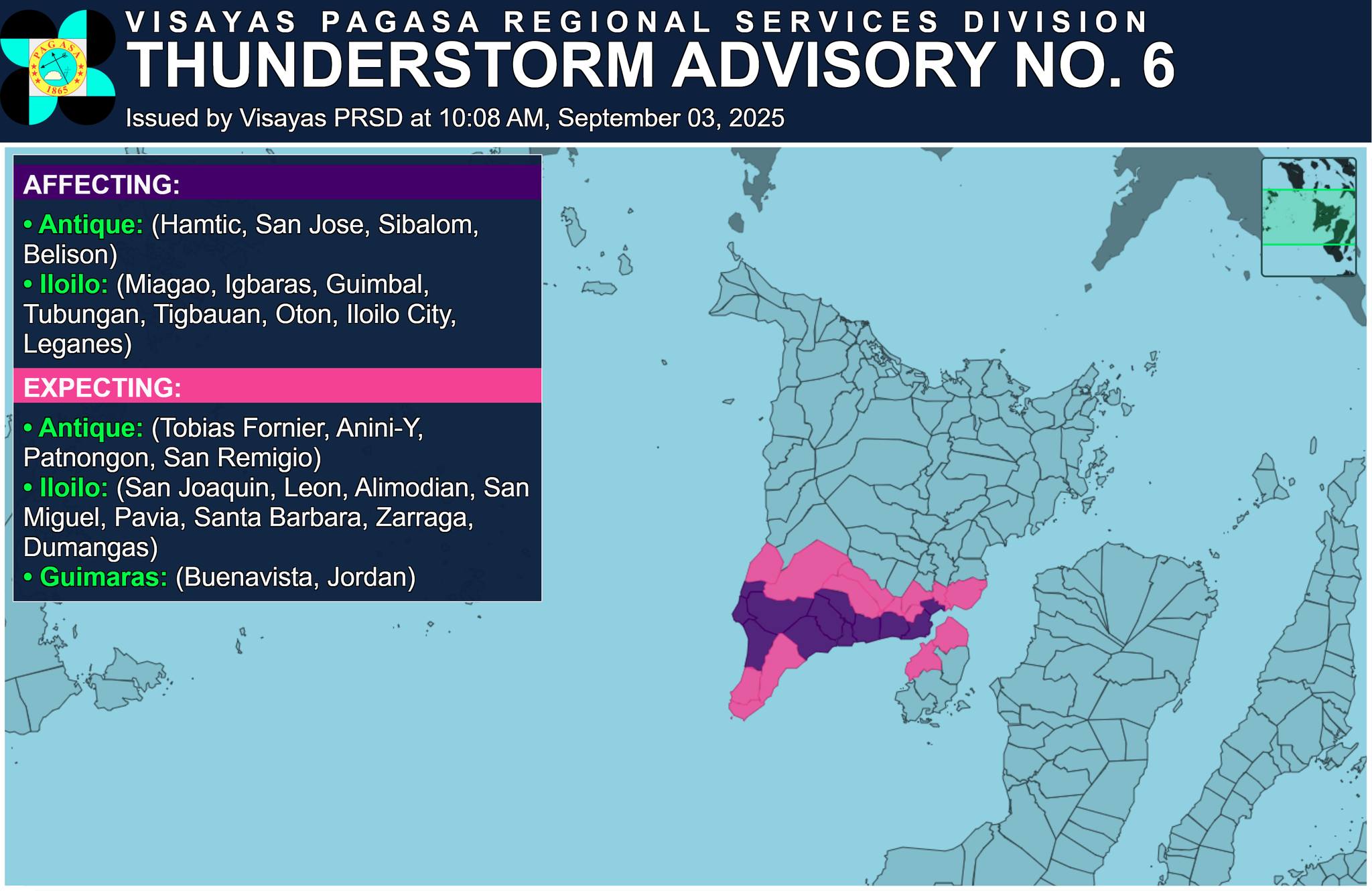 Card courtesy: DOST-PAGASA/Visayas PRSD