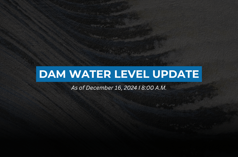 Latest water levels from major dams as of December 16, 2024